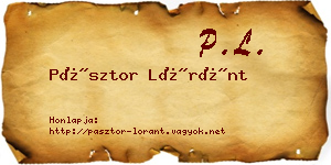 Pásztor Lóránt névjegykártya