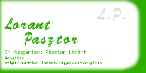 lorant pasztor business card