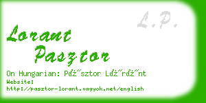 lorant pasztor business card